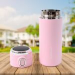 Stainless Steel Insulated Vacuum Bottle With Insulated Cap Lock (320ml Approx) - Neckline Detail by Nari Haat, Indian...