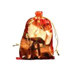 Net Fabric Drawstring Pouch – Organza Shagun Potli for Dry Fruits (Mix Sizes & Design) - Back View by Nari Haat, In...