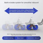 Abdominal Roller Wheel, Automatic Rebound Sponge Handle, Double Wheel Abdominal Roller, Non-Slip Timer Function with ...