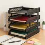 4-Layer Multifunctional File Rack with Drawers for Office Desk - Closeup Embroidery by Nari Haat, Indian ethnic wear,...