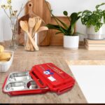 Cartoon Printed 4-Compartment Insulated Lunch Box for Kids - Back View by Nari Haat, Indian ethnic wear, women clothi...