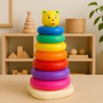 Plastic Baby Kids Teddy Stacking Ring Jumbo Stack Up Educational Toy 7pc - Neckline Detail by Nari Haat, Indian ethni...