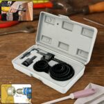 Wood Hole Saw Cutting Set (11 pcs, 19-64mm, Multicolour) - Front View by Nari Haat, Indian ethnic wear, women clothin...