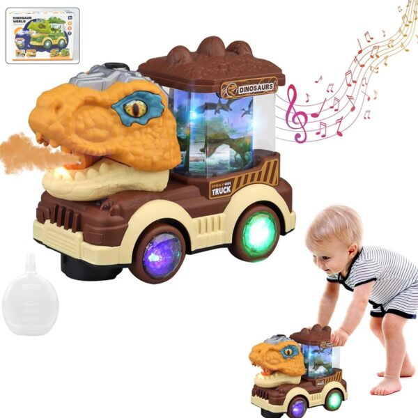 Dinosaur Car Toy with Humidifier Sound and Light (1 Pc) - Front View by Nari Haat, Indian ethnic wear, women clothing...