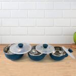 Apex Microwave-Safe Serving Bowl 3 Pcs Set (700ml, 1000ml, 1400ml) - Neckline Detail by Nari Haat, Indian ethnic wear...