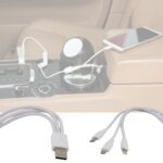 3 In 1 Charging Cable Fast Charging Cord USB Cable 3.5 Amp (1 Pc) - Neckline Detail by Nari Haat, Indian ethnic wear,...