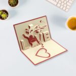 3D Paper Wish Card High Quality Greeting Card for Birthday Valentine Christmas 1 Pc - Back View by Nari Haat, Indian ...
