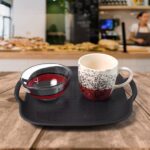 Set Of Ceramic Cup 4pc And Glass Bowl 4pc With Plastic Plate (9 Pcs Set) - Full Detail by Nari Haat, Indian ethnic we...