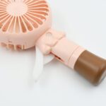 Portable Small Fan Handheld  Without Battery & USB Cable Hand Press Fan (1 Pc) - Neckline Detail by Nari Haat, Indian...