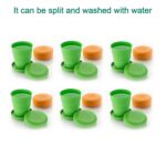 Portable Folding Travel Cup with Lid | Compact Expandable Tumbler for Kids & Camping - Closeup Embroidery by Nari Haa...