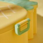 Kids Lunch Box Cute Pineapple Shaped Bento Box with Fork Spoon Snack Container - Sleeve Design by Nari Haat, Indian e...