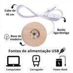 World 3D Crystal Ball lamps With Wood Base (1 Pc) - Back View by Nari Haat, Indian ethnic wear, women clothing, desig...