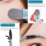 8-Piece Mini Makeup Brush Kit – Portable Premium Synthetic Set with Case (Mix Colors) - Full Detail by Nari Haat, I...