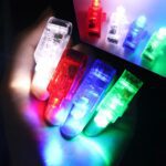 Light up Finger Tips, Clear Mini Rings, LED Glow Ring with Elastic Band (1 Pc) - Neckline Detail by Nari Haat, Indian...
