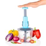 6 Blades Manual Hand-Press Vegetable Chopper (1100 ML / Mix Color) - Sleeve Design by Nari Haat, Indian ethnic wear, ...