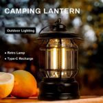 LED Camping Lante Light Retro Style Lighting Battery Type-c Rechargeable (1 Pc) - Neckline Detail by Nari Haat, India...