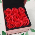 Preserved Eternal Rose Gift Box with Drawer & 9 Artificial Roses (1 Set) - Neckline Detail by Nari Haat, Indian ethni...