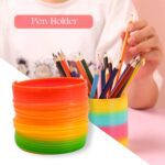 Rainbow Slinky Spring Toy – Compact Fun Toy for Kids & Adults, Gift-Friendly - Neckline Detail by Nari Haat, Indian...