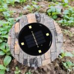 Disk Lights Slate – Heavy Duty Outdoor Solar Pathway Lights – 4 LED (2 Pc) - Sleeve Design by Nari Haat, Indian e...