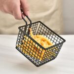 frying baskets for chips Stainless Steel Snack Basket Potato Mesh Strainer Basket - Front View by Nari Haat, Indian e...