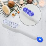 Self-Cleaning Hairbrush – Anti-Static, Detangling, Rotating Massage Comb, Hair - Fabric Detail by Nari Haat, Indian...