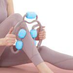 Muscle Massage Roller for Leg Soreness & Relaxation (5 Wheels, 1 Pc) - Neckline Detail by Nari Haat, Indian ethnic we...