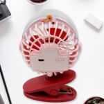 Portable Clip-on Fan, Battery Operated, With Light & Spray, Small Yet Powerful USB Table Fan, 3-Speed Quiet Rechargea...