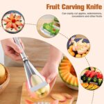 Stainless Steel Fruit Carving Knife - V Shape Channel Knife Tool (1 Pc) - Fabric Detail by Nari Haat, Indian ethnic w...