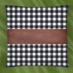 Pillow Covers, Leather & Cotton Cushion Covers (19 × 12 Inch / 1 Pair / 2 Pc) - Neckline Detail by Nari Haat, Indian...