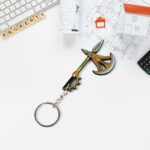 Axe Shape Metal Keychain - Durable & Stylish Accessory (1 Pc) - Neckline Detail by Nari Haat, Indian ethnic wear, wom...