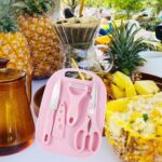 Mini Travel Cutting Board Set, 4 Pcs Portable Mini Camping Plastic Cutting Board & Knife, Fruits & Vegetable Peeler S...