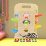 Wooden Ramp Racer Race Track Vehicle Play sets With 4 Mini Racers (with Handle) - Neckline Detail by Nari Haat, India...