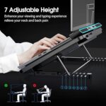 Laptop Cooler Cooling Pad with 2 Quiet Led Fans, Stand for Gaming Laptop - Back View by Nari Haat, Indian ethnic wear...