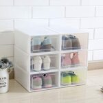 3 Layer Transparent Shoes Storage Box Plastic Stackable Shoe (1 Set / 3 Layer) - Front View by Nari Haat, Indian ethn...