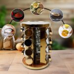 LED Spice Rack Organizer, Rotating Spice Rack  (Golden / 16 Pc / MOQ - 6 pc) - Fabric Detail by Nari Haat, Indian eth...
