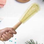 13 inch Bottle Brush, Bristle Brush with Wood Handle - Back View by Nari Haat, Indian ethnic wear, women clothing, de...