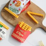Cute French-Fries-Shaped Bag Clips With in a Magnetic Box (12 Pcs Set) - Fabric Detail by Nari Haat, Indian ethnic we...