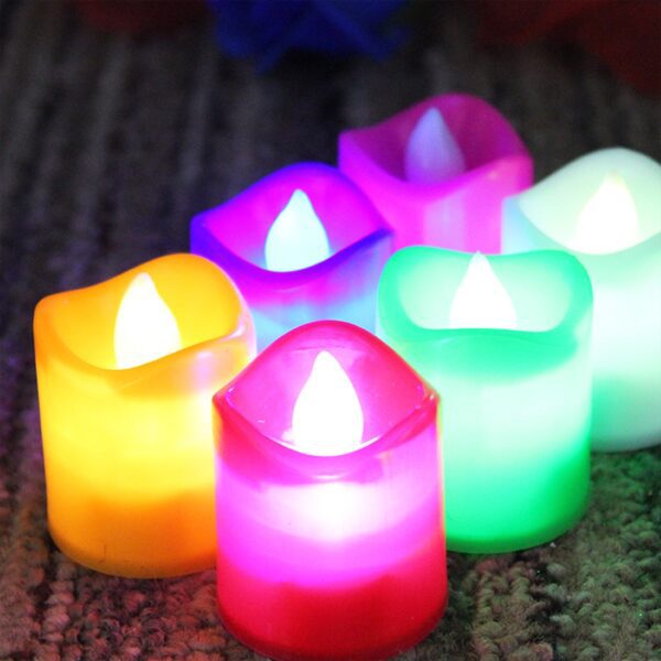 Festive Lighting for Any Occasion: 24 Pack LED Tealight Candles, Diwali (Multicolor) - Front View by Nari Haat, India...