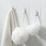 Self Adhesive Transparent Sticky Plastic & Stainless Steel Wall Hooks (10 Pcs Set) - Neckline Detail by Nari Haat, In...