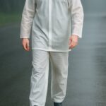 Full-Body Rain Suit – Jacket & Pants Set Fashion Portable Adult Rain Coat (1pc) - Neckline Detail by Nari Haat, Ind...