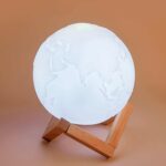 3D Moon Night Lamp with Stand (Color Box /  White & Yellow Light / 1 Pc) - Back View by Nari Haat, Indian ethnic wear...