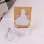 Beautiful 3D Lord Ganesh Frame with soft white light, Ganesh Ganesha (1 Pc) - Neckline Detail by Nari Haat, Indian et...
