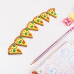 Colorful 3D Pizza Slices Eraser Set for Kids