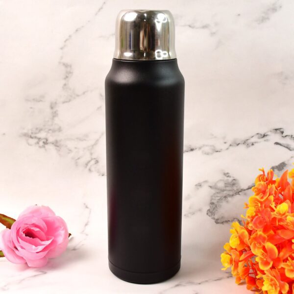Stainless Steel Vacuum Water Bottle – Hot & Cold Insulated Flask (1000 ML Approx) - Front View by Nari Haat, Indian...