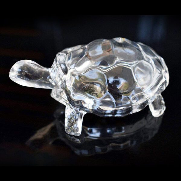 Crystal Glass Turtle-Tortoise for Feng Shui and Vastu - Front View by Nari Haat, Indian ethnic wear, women clothing, ...