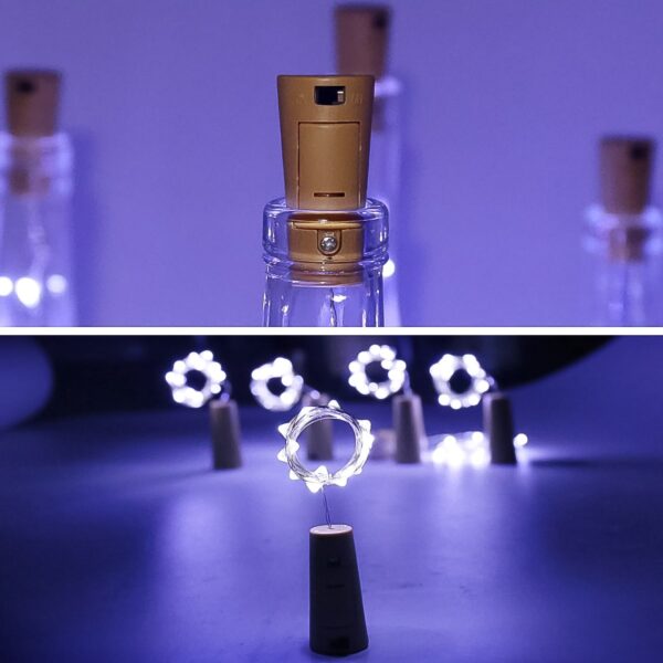 Wine Bottle Cork String Light | Multi LED / 2M Cable (White / 1 Pc) - Front View by Nari Haat, Indian ethnic wear, wo...