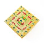 Handicraft Wood Chowki for Pooja , Wooden Bajot (1 Pc / Mix Descign & Color) - Full Detail by Nari Haat, Indian ethni...