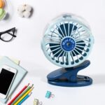 Portable Clip-on Fan, Battery Operated, With Light & Spray, Small Yet Powerful USB Table Fan, 3-Speed Quiet Rechargea...