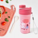 Plastic Lunch Box Leak Proof 2 Compartment with Bottle and Fork (1 Set / Mix Color) - Back View by Nari Haat, Indian ...