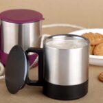 Stainless Steel Coffee/Tea Cup, Stainless Steel Lid Cover Hot Coffee/Tea Mug Hot Insulated Double Wall Stainless Stee...